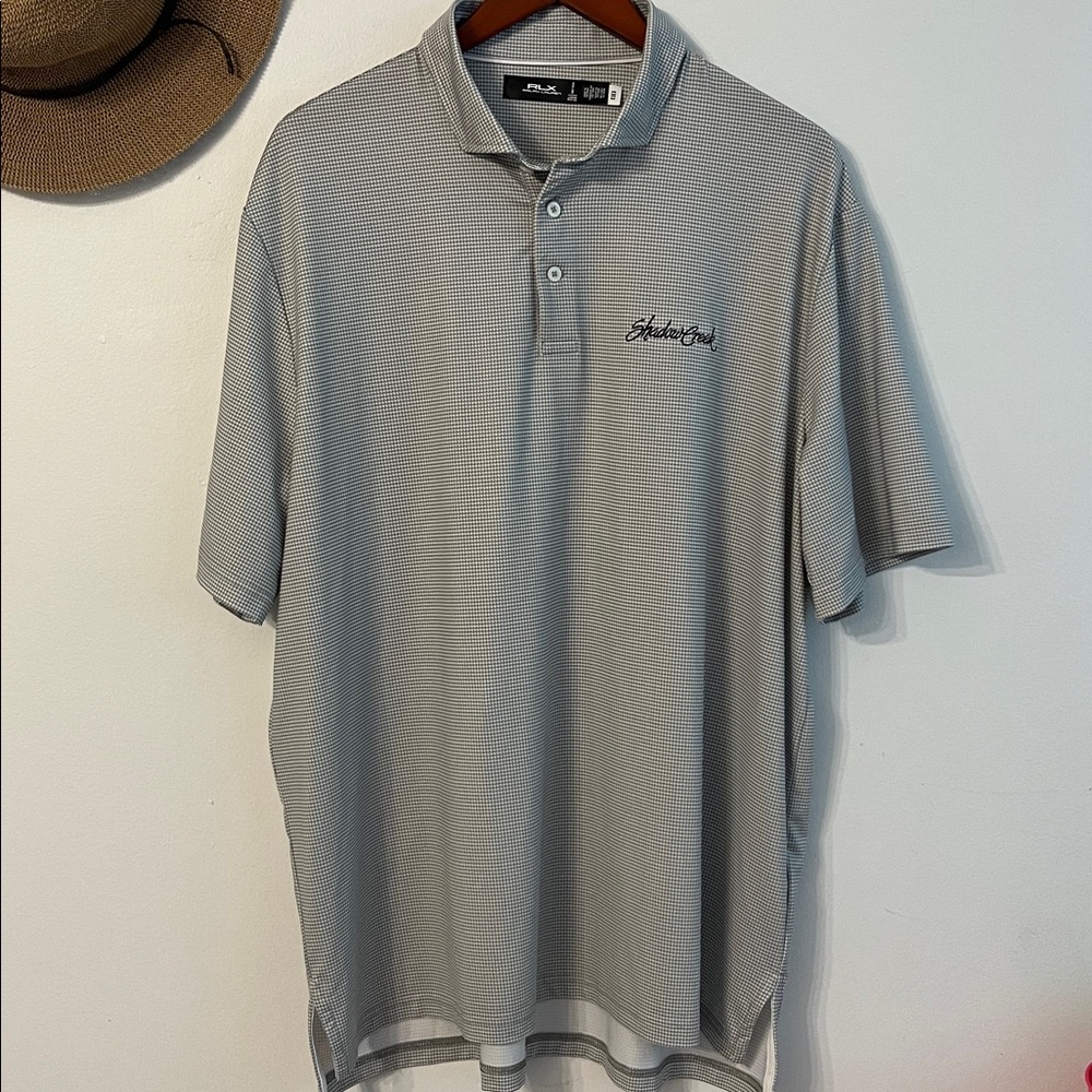RLX Ralph Lauren Men’s Light Gray Micro-Stripe Polo